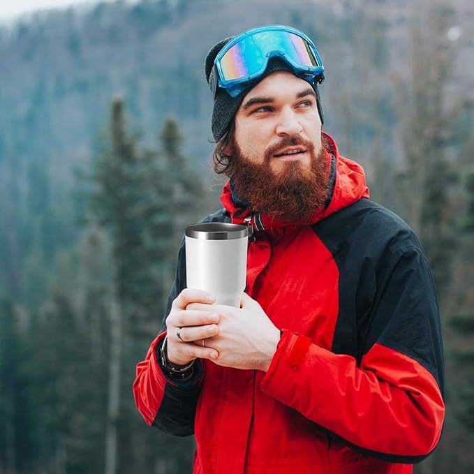 HASLE OUTFITTERS 30oz Stainless Steel Tumbler, Double Wall Vacuum Insulated Travel Mug Tumbler, Durable Insulated Coffee Mug, Gift Box Set （Glacier, 8