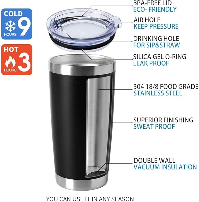 HASLE OUTFITTERS 20oz Tumblers Stainless Steel Mugs with Lid Double Wall Vacuum Insulated Coffee Cups for Cold & Hot Drinks (20oz-Mix, 12 Pack)