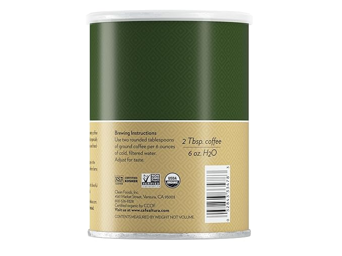 Cafe Altura Ground Organic Coffee, Regular Roast Decaf, 12 oz Can (Pack of 3)
