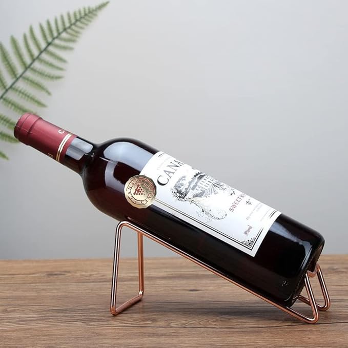 10 Pcs Metal Wine Rack Freestanding, for Hosting Holidays, Housewarming, Bridal Shower, Outdoor or Indoor staged Events or Parties. (Rose Gold)