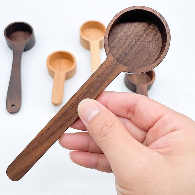 Wooden Scoops for Canisters, Coffee Scoop,Korean Style 6.61 inch Wooden Coffee Ground Spoon, Measuring for Ground Beans or tea, Soup Cooking Mixing Stirrer Kitchen Tools Utensils