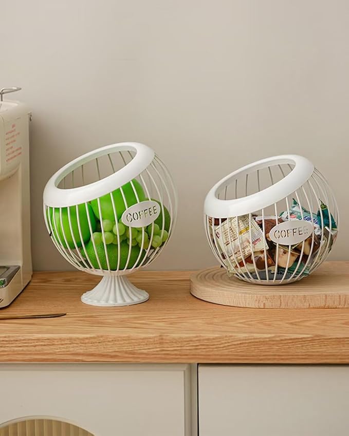 Coffee Pod Holder Large Capacity Coffee Pod Storage Metal Kitchen Countertop Organizer for Home Office White A