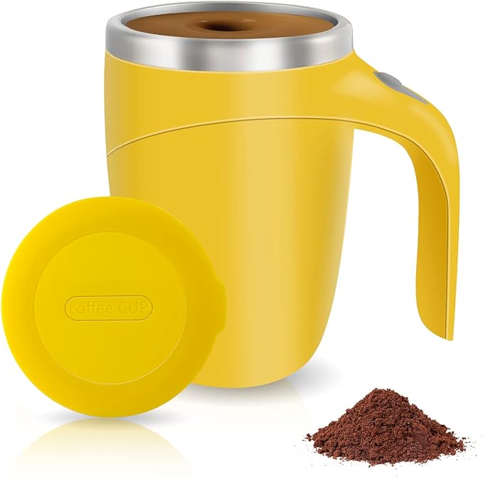 Automatic Magnetic Stirring Coffee Mug, Rotating Home Office Travel Mixing Cup，Funny Electric Stainless Steel Self Mixing Coffee Tumbler, Suitable for Coffee, Milk, Cocoa and Other Beverages