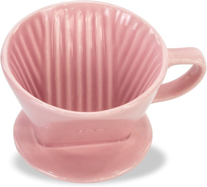 Pour Over Ceramic - Coffee Dripper Ceramic Coffee Maker with 3 Holes Flat Bottom, Porcelain Slow Filter Cone for Travel, Camping, Office, Home, Coffee Maker Brew