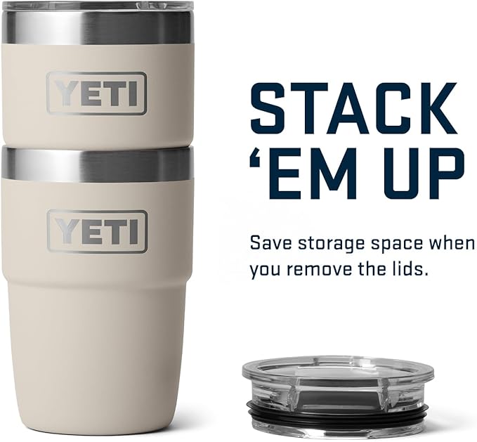 YETI Rambler 8 oz Stackable Cup, Stainless Steel, Vacuum Insulated Espresso Cup with MagSlider Lid