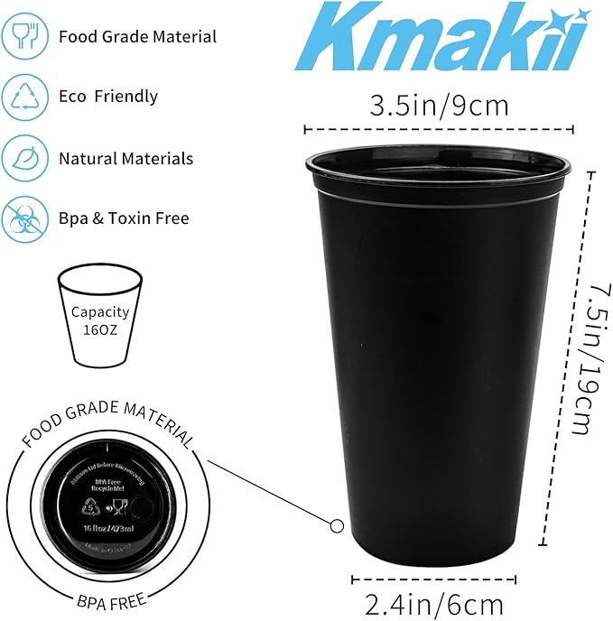 KMAKII 12 oz Reusable Coffee Cups with Lids 8 Pk, To Go Travel Cups, Hot or Cold Drinks, Dishwasher and Microwave Safe, White