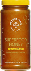 Superfood Honey by Beekeeper's Naturals - Bee Pollen, Royal Jelly, Propolis, Honey - Natural Energy, Immune Support, Mental Clarity, Athletic Performance (11.6 oz)