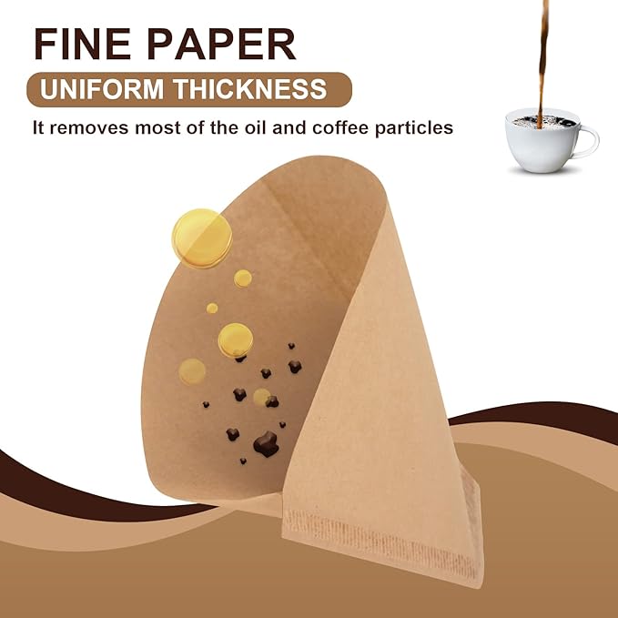 Disposable Coffee Paper Filters, 400 Pcs #4 Cone Unbleached Filter for Cuisinart, Ninja, BLACK+DECKER & other 8-14 Cup Coffee Makers