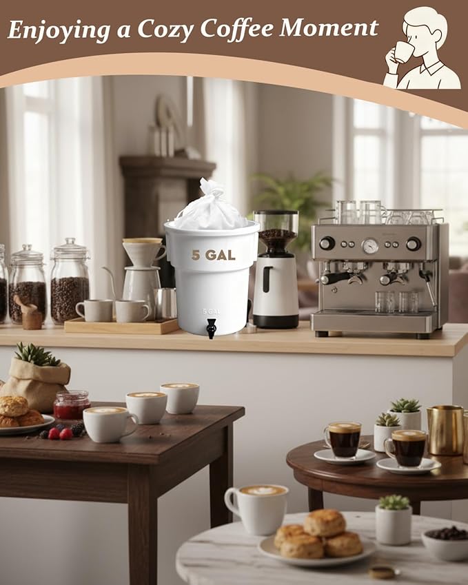 50 Pack 20" x 20" Cold Brew Coffee Filter Bags for Commercial and Home Use: Multi-Purpose Commercial Coffee Filters Compatible with 5-Gallon Systems to Brew Smooth Beverages and More