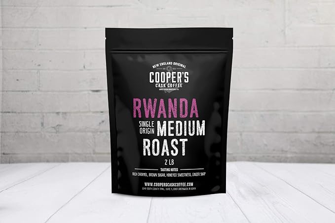 Rwanda Full Bodied Medium Roast Coffee Beans, Single Origin Whole Coffee Beans - 2lb Bag