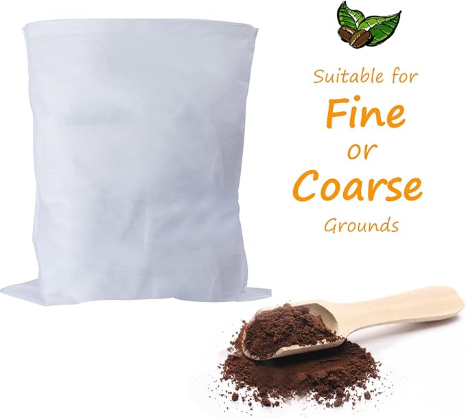 100 Pack Cold Brew Coffee Filters, 20" X 20" Commercial Cold Brew Filters, Filter Bag for Brew Up To 5 LBS Coffee, 5 Gallon Coffee Filter