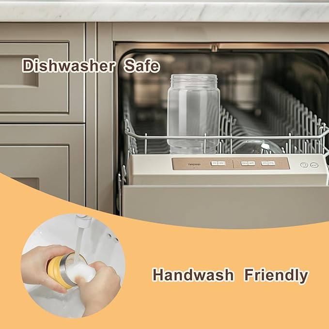 Neodaco Honey Dispenser No Drip with Stand, 9 OZ Glass Honey Jar Pot, Syrup Dispenser for Coffee or Tea, Easy One Hand Use, Yellow