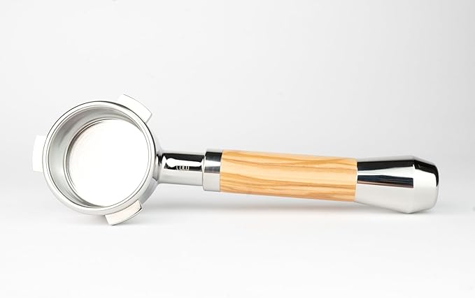 LILQ 54mm Bottomless Naked 3 Ears Portafilter Compatible with Breville Machines Stable Handle (Olive Fusion, 54mm)