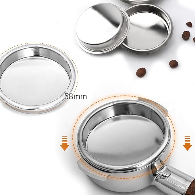 Backflush Inser, 58 mm Blind Filter, 304 Stainless Steel 58mm Backflush Insert, 2.28in Back Flush Blind Filter Basket, Backflush Filter Espresso for Espresso Machines, 1Pcs