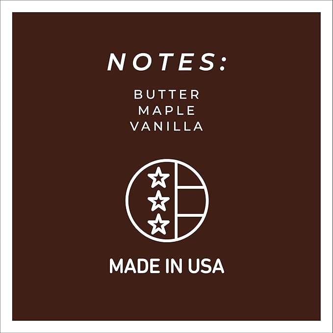 A Cheerful Giver - Maple Syrup Pancakes Baby Scented Glass Jar Candle (6oz) with Lid & True to Life Fragrance Made in USA