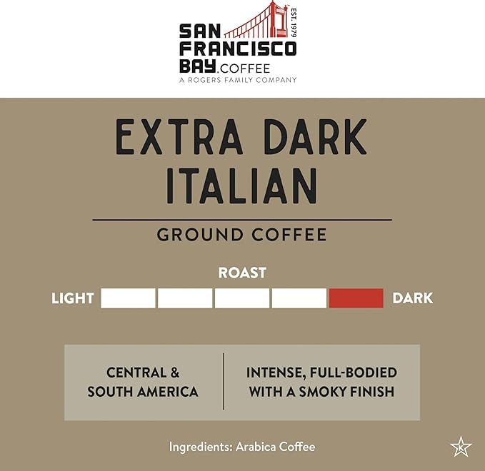 SF Bay Coffee Extra Dark Italian 28 oz Bag, Ground Dark Roast