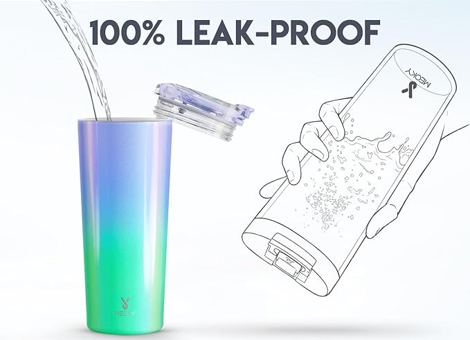 Meoky 24 oz Travel Coffee Mug with Leak-proof Lid, Stainless Steel Insulated Coffee Tumbler, Keeps Hot for 8 Hours or Cold for 24 Hours, Fits in Car Cup Holder (Fairyland)