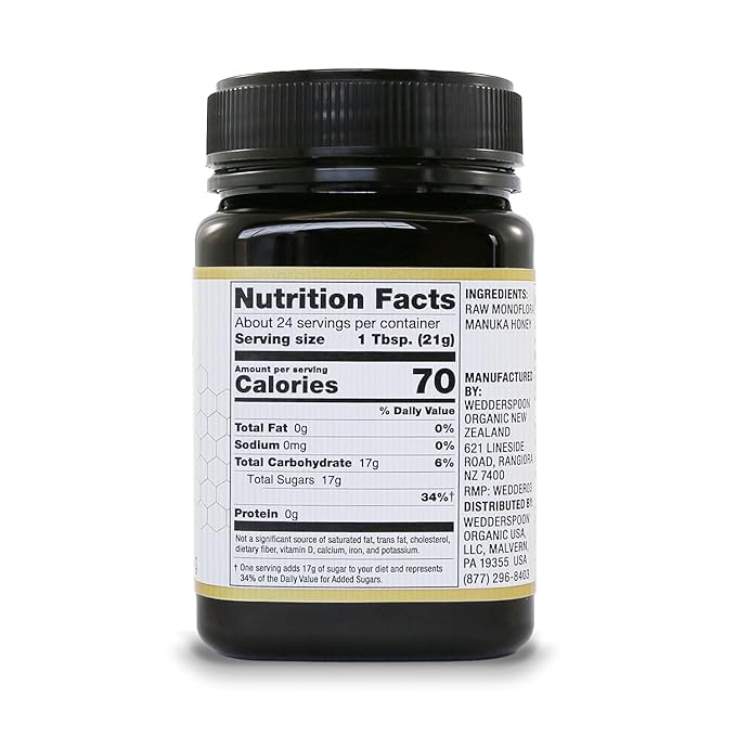 Wedderspoon Raw Premium Manuka Honey, 850+ MGO, 17.6 Oz, Unpasteurized New Zealand Honey, From Our Hives to Your Home