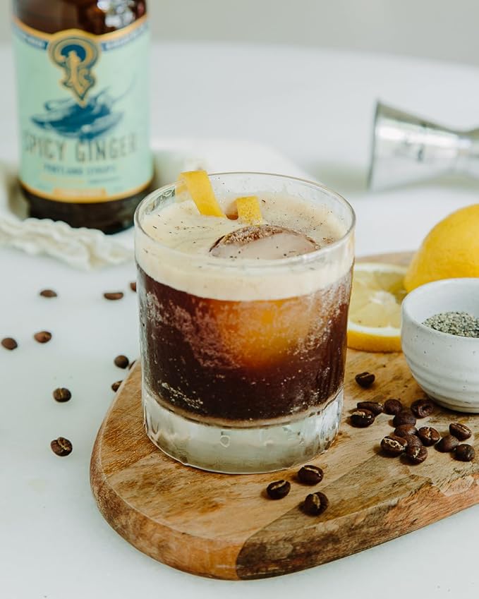 Portland Syrups Spicy Ginger Syrup - Extra Spicy Heat and Fresh Ginger Flavor - Premium Beverage Concentrate for Cocktails, Mocktails, Tea, and More - 12 oz with 24 Servings (Pack of 2)