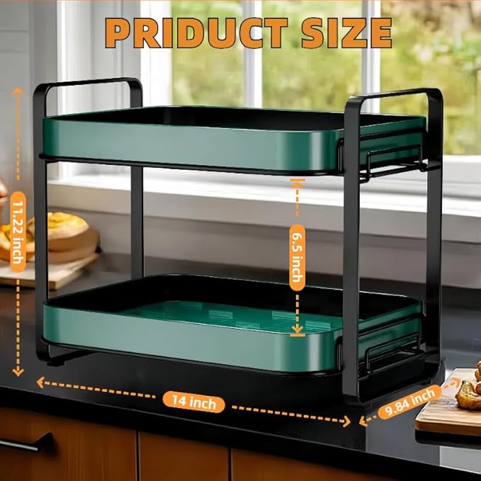 2-Tier Cup Drying Rack & Coffee Bar Accessories With Tray - Mug Holder for Countertop, Baby Bottle Organizer, Sippy Cup Storage, Tea & Glass Organizer