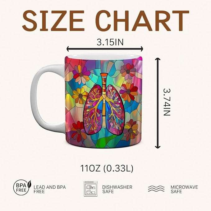 Aesthetic Lung Coffee Mug - Aesthetic Lung Lover Mugs Gifts for Women Men - Birthday, Christmas Gift for Friend Mom Dad Wife Husband - 11oz Printed Ceramic Mug