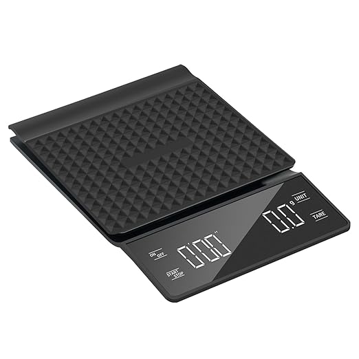 3kg/0.1g High Precision Coffee Scale with Timer, Backlit LCD Display, Tare Function, and Unit Conversion for Espresso, Pour Over, Drip Brewing