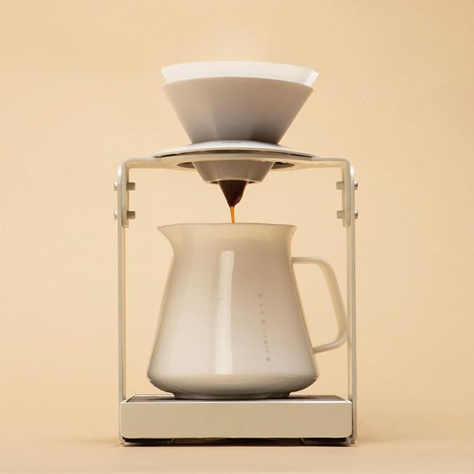 palatti Mist Porcelain Pour Over Coffee Dripper, Ceramic Pour Over Coffee Maker, Adapt to V60 Styles Cone Filters, Faster Flow Rate, Interchangeable Wall and Base, 1-4 cups