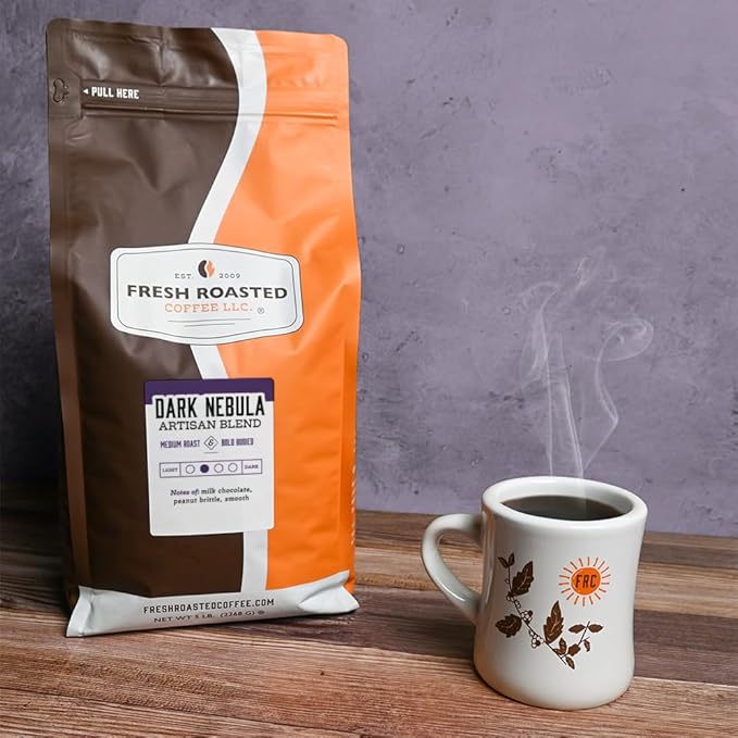 Fresh Roasted Coffee, Dark Nebula, 5 lb (80 oz), Medium Roast, Kosher, Ground, (Pack of 1)