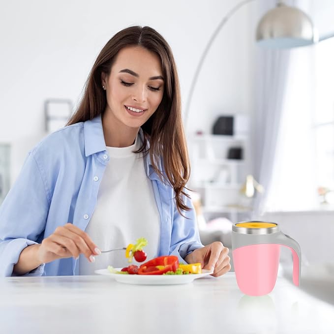 Automatic Magnetic Stirring Coffee Mug, Rotating Home Office Travel Mixing Cup，Funny Electric Stainless Steel Self Mixing Coffee Tumbler, Suitable for Coffee, Milk, Cocoa and Other Beverages