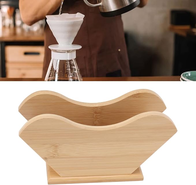 TOPINCN Coffee Filter Holder, Coffee Filter Paper Storage Rack & Stand for Cone Shape and Flat Bottom Paper, Dispenser Shelf for Home Kitchen Restaurant