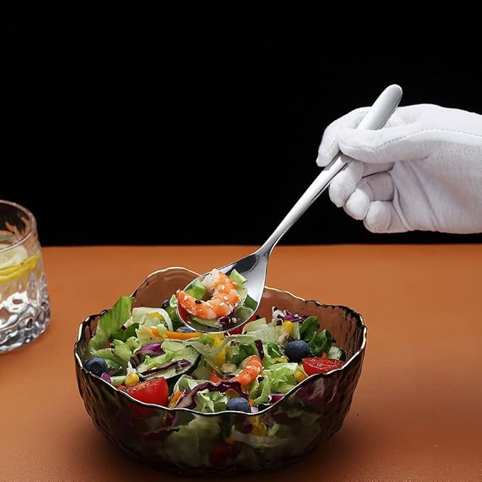 Dinner Spoons 6 Piece, 8.1'' Stainless Steel Tablespoons, Soup Spoons, Dessert Spoons, Spoons Silverware for Home, Kitchen or Restauran,Dishwasher Safe (Silver)