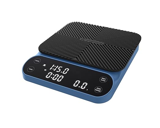 Maestri House S3 Coffee Scale with Timer, 3kg/0.1g Rechargeable Digital Scale, 3 Brew Modes, Adjustable Ratios & Flow Rate Display, Barista-Grade for Pour-Over, Espresso, French Press – Blue