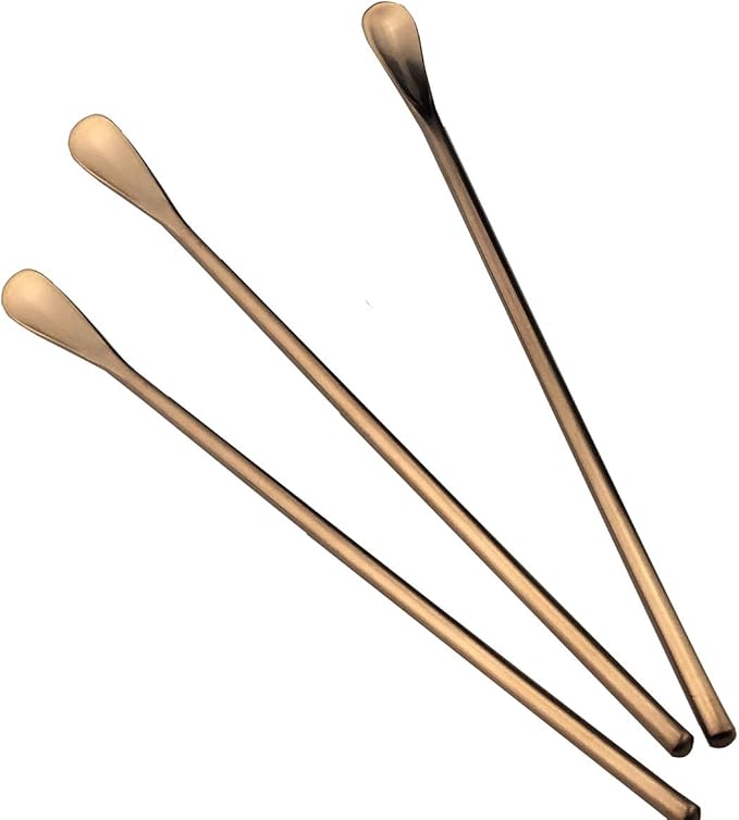 JASHII Rose Gold Matte Long Handle Spoon Cocktail Mixing Stirring Spoons Iced Tea Coffee Spoons with 8.6 inch Long Handle Brushed SUS304 Stainless Steel, 3-Piece