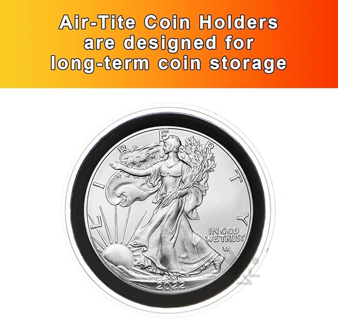 OnFireGuy 20 40mm Ring 1oz Silver Eagle, Kookaburra, Kangaroo Coin Holders & Capsule Storage Tube (Red Lid & Black Ring Holders)