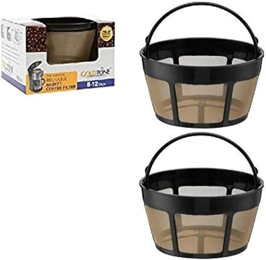 GoldTone Brand Reusable 8-12 Cup Basket Coffee Filter fits Hamilton Beach Coffee Makers and Brewers. Replaces your Hamilton Beach Reusable Coffee Filter - BPA Free (2 Pack)