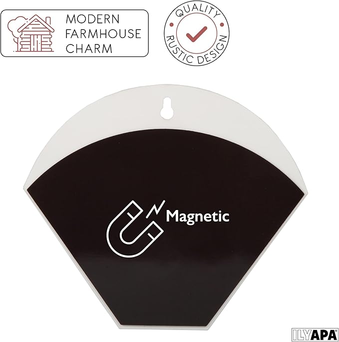 Ilyapa Wooden Cone Coffee Filter Holder, White Wall-Mounted Containers, Magnetic Farmhouse Style Coffee Filter Storage Organizer for Kitchen, Fridge, Bar