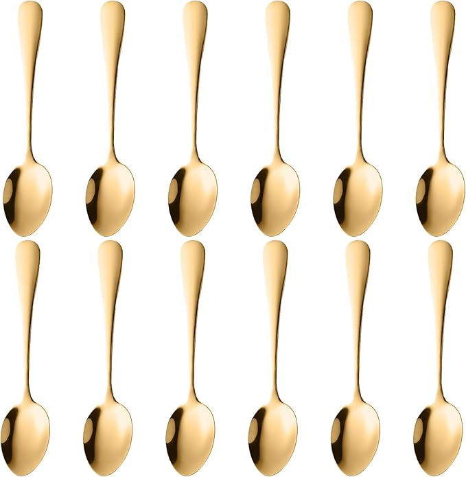 Demitasse Espresso Spoons Set of 12, Stainless Steel Mini Coffee Spoons for Dessert, Tea, Appetizer, Dishwasher-Safe Tiny Stirring Small Teaspoons