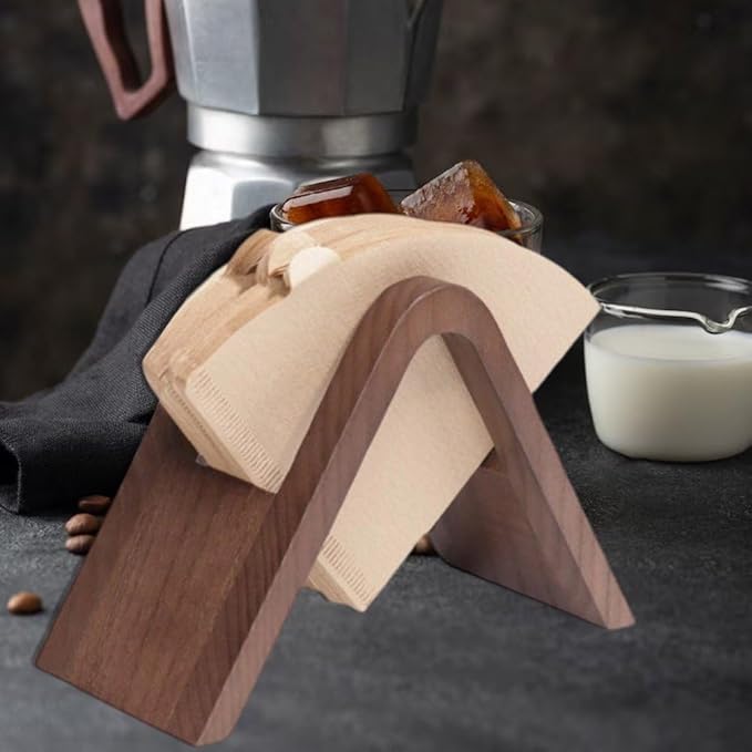 Coffee Filter Holder, Wooden Cone Coffee Paper Storage Rack, Coffee Filter Paper Container Dispenser, Coffee Filter Paper Stand Rack
