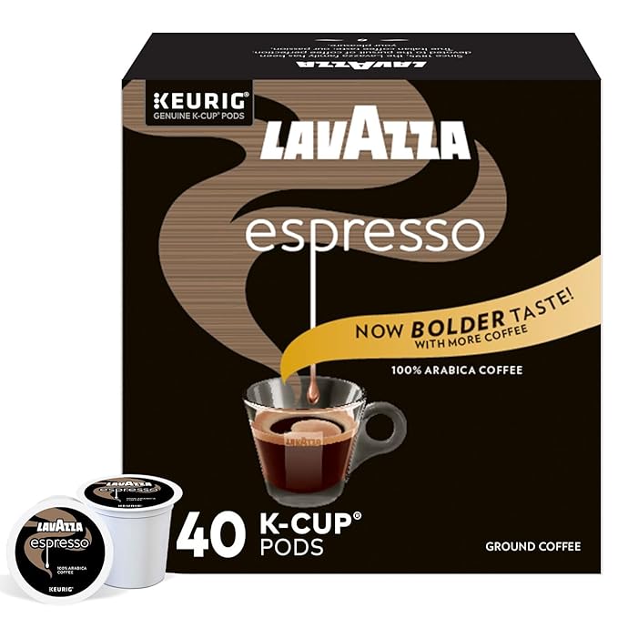 Lavazza Espresso Italiano Single Serve Coffee K-Cup® Pods for Keurig® Brewer, 40 Count (Pack of 4) 100% Arabica, Medium roast with intense, Aromatic flavor