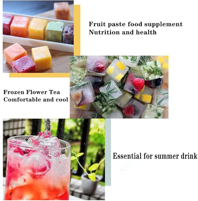 Ice Cube Tray, 3 Pack Silicone Ice Cube Molds, Ice Cube Trays, Silicone Ice Trays, Easier to Release, BPA Free for Alcohol/Coffee/Beverages (Blue, Green, Rose red)