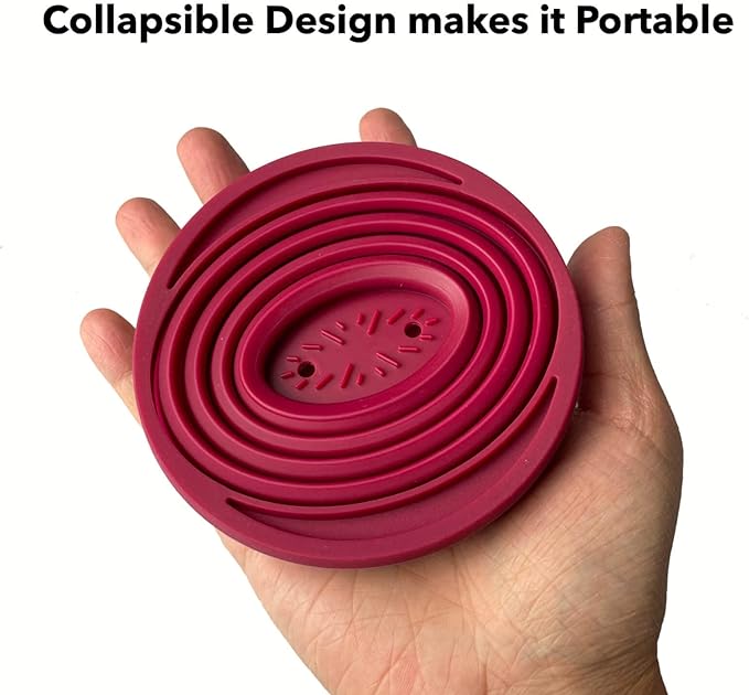 2 Pieces Attsky Collapsible Pour Over Coffee Dripper for Camp Coffee, Reusable Silicone Coffee Filter Holder for Camping Red