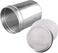 Powder Sugar Shaker with Lid - Stainless Steel Fine Mesh Shaker Cinnamon Icing Sugar Powder Cocoa Flour Chocolate Coffee Sifter Sprinkler Dredgers for Coffee Cappuccino Latte