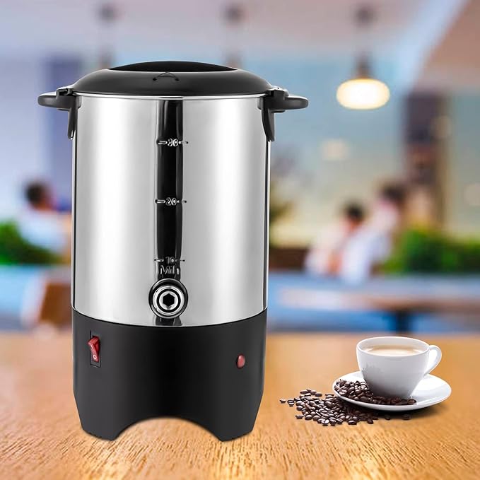 Commercial Coffee Maker,Stainless Steel Coffee Urn, Coffee Maker Hot Water Urn for Catering (5.2L/175Oz Silver)