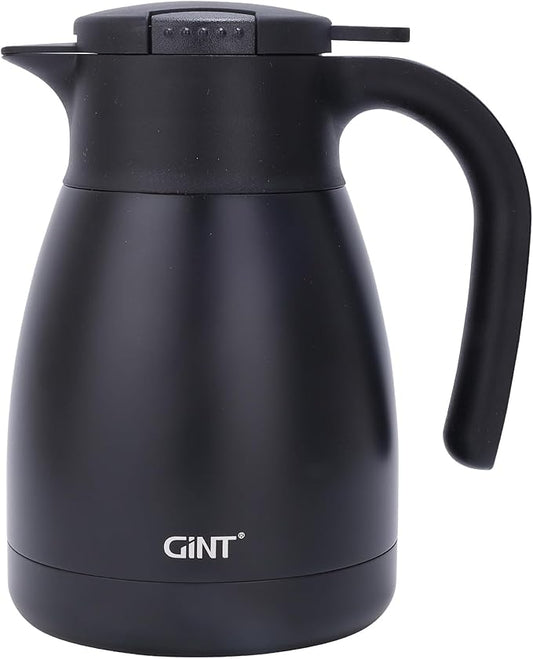 GiNT 1L / 34Oz Thermal Coffee Carafe, Insulated Stainless Steel Coffee Carafes for Keeping Hot/Double Walled Vacuum Thermal Carafe (Black)