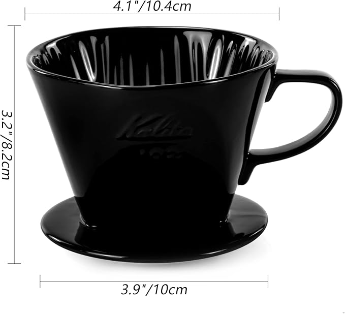 Pour Over Ceramic - Coffee Dripper Ceramic Coffee Maker with 3 Holes Flat Bottom, Porcelain Slow Filter Cone for Travel, Camping, Office, Home, Coffee Maker Brew