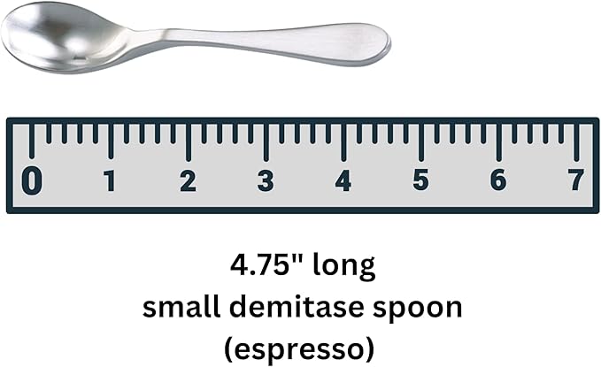 Knork Stainless Steel Demitasse Spoon (Set of 6), Shiny Gloss Silver, Tiny Coffee-Appetizer Specialty Spoons