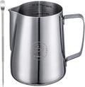 Milk Frothing Pitcher 32oz,Espresso Steaming Pitchers 900ml,Espresso Machine Accessories,Milk Frother Cup 32 Oz,Coffee Cappuccino Latte Art,Stainless Steel Jug