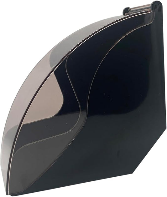 MIAO JIN Coffee Filter Paper Holder with Dustproof Cover Coffee filter Storage for #1 & #2, V60 & #4 cone-shape fan-shape filters Coffee Bar Accessories decor (Black)