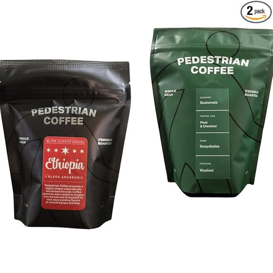 Bean Box Chicago Coffee Sampler, 2-Pack - Roasted by Pedestrian, Gourmet Arabica Coffee, Variety Pack - Freshly Ground