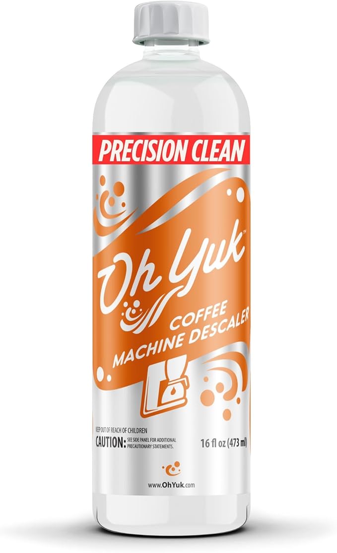 Oh Yuk Coffee Machine Descaler - Cleaning and Descaling Solution Universally Compatible for All Brands and Machine Types: Breville, Delonghi, Nespresso, Keurig - 16 oz (1)